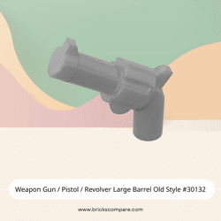 Weapon Gun / Pistol / Revolver Large Barrel Old Style #30132 - 315-Flat Silver