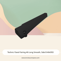 Technic Panel Fairing #6 Long Smooth, Side B #64393  - 26-Black