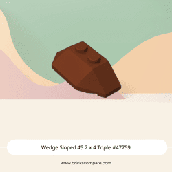 Wedge Sloped 45 2 x 4 Triple #47759 - 192-Reddish Brown