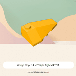 Wedge Sloped 4 x 2 Triple Right #43711 - 191-Bright Light Orange