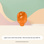 Light Cover with Internal Bar / Bionicle Barraki Eye #58176 - 182-Trans-Orange