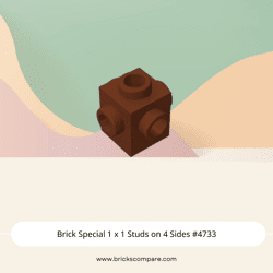 Brick Special 1 x 1 Studs on 4 Sides #4733 - 192-Reddish Brown