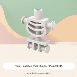 Torso - Skeleton Thick Shoulder Pins #60115 - 1-White