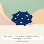 Plate Special 2 x 2 with Bar Frame Octagonal, Reinforced, Completely Round Studs #75937  - 140-Dark Blue