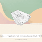 Wedge 4 x 4 Triple Inverted With Connections Between 4 Studs #13349 - 1-White