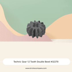 Technic Gear 12 Tooth Double Bevel #32270 - 199-Dark Bluish Gray