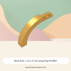 Brick Arch 1 x 6 x 3 1/3 Curved Top #15967 - 297-Pearl Gold