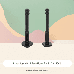 Lamp Post with 4 Base Flutes 2 x 2 x 7 #11062 - 26-Black