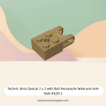 Technic Brick Special 2 x 2 with Ball Receptacle Wide and Axle Hole #92013 - 138-Dark Tan