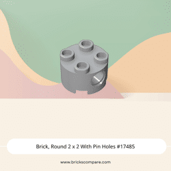 Brick, Round 2 x 2 With Pin Holes #17485 - 194-Light Bluish Gray