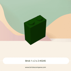 Brick 1 x 2 x 2 #3245 - 141-Dark Green