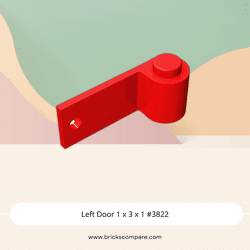 Left Door 1 x 3 x 1 #3822 - 21-Red