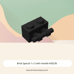 Brick Special 1 x 2 with Handle #30236 - 26-Black