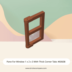 Pane For Window 1 x 2 x 3 With Thick Corner Tabs #60608 - 38-Dark Orange