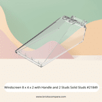 Windscreen 8 x 4 x 2 with Handle and 2 Studs Solid Studs #21849 - 40-Trans-Clear