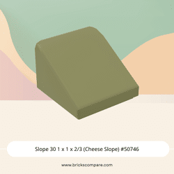 Slope 30 1 x 1 x 2/3 (Cheese Slope) #50746 - 330-Olive Green