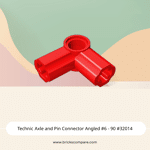 Technic Axle and Pin Connector Angled #6 - 90 #32014 - 21-Red