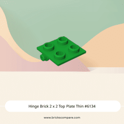 Hinge Brick 2 x 2 Top Plate Thin #6134  - 28-Green
