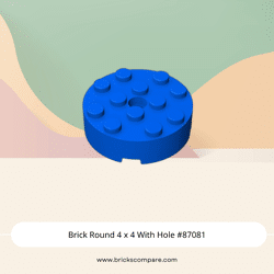 Brick Round 4 x 4 With Hole #87081 - 23-Blue