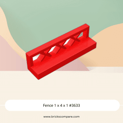 Fence 1 x 4 x 1 #3633 - 21-Red