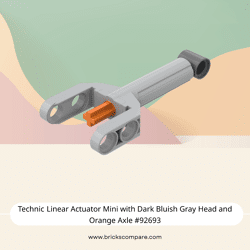 Technic Linear Actuator Mini with Dark Bluish Gray Head and Orange Axle #92693  - 194-Light Bluish Gray