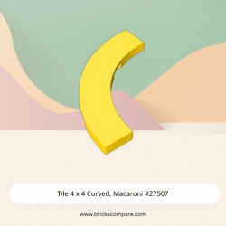 Tile 4 x 4 Curved, Macaroni #27507 - 24-Yellow