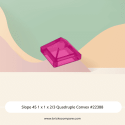Slope 45 1 x 1 x 2/3 Quadruple Convex #22388 - 113-Trans-Dark Pink