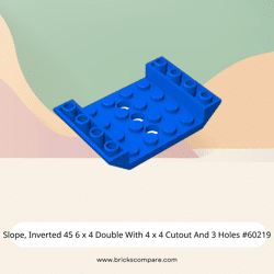 Slope, Inverted 45 6 x 4 Double With 4 x 4 Cutout And 3 Holes #60219 - 23-Blue