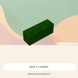 Brick 1 x 3 #3622 - 141-Dark Green
