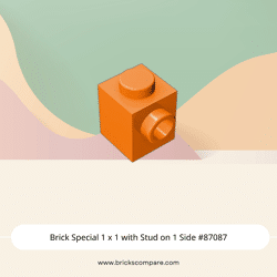 Brick Special 1 x 1 with Stud on 1 Side #87087 - 106-Orange