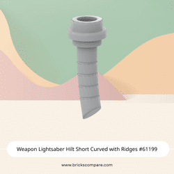 Weapon Lightsaber Hilt Short Curved with Ridges #61199 - 194-Light Bluish Gray