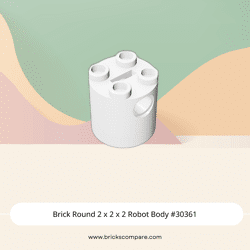 Brick Round 2 x 2 x 2 Robot Body #30361 - 1-White