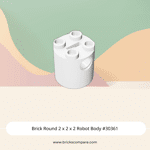 Brick Round 2 x 2 x 2 Robot Body #30361 - 1-White