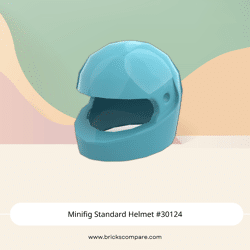 Minifig Standard Helmet #30124 - 322-Medium Azure