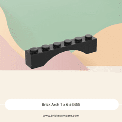 Brick Arch 1 x 6 #3455 - 26-Black
