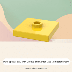 Plate Special 2 x 2 with Groove and Center Stud (Jumper) #87580 - 24-Yellow