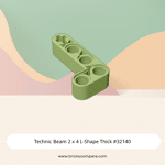 Technic Beam 2 x 4 L-Shape Thick #32140 - 330-Olive Green