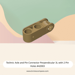 Technic Axle and Pin Connector Perpendicular 3L with 2 Pin Holes #42003 - 138-Dark Tan