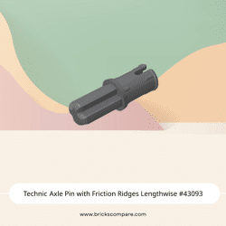 Technic Axle Pin with Friction Ridges Lengthwise #43093  - 199-Dark Bluish Gray