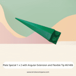 Plate Special 1 x 2 with Angular Extension and Flexible Tip #61406 - 28-Green