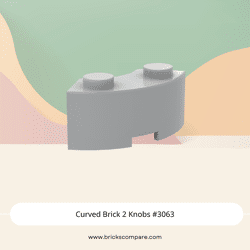 Curved Brick 2 Knobs #3063 - 194-Light Bluish Gray