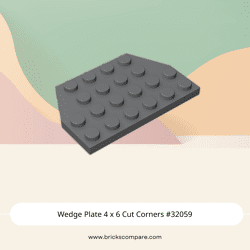 Wedge Plate 4 x 6 Cut Corners #32059 - 199-Dark Bluish Gray