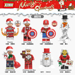 XINH 1408 8 minifigures: Super Heroes Santa minifigures