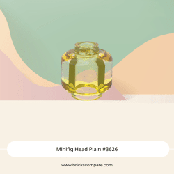 Minifig Head Plain #3626 - 44-Trans-Yellow