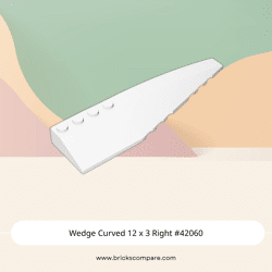Wedge Curved 12 x 3 Right #42060 - 1-White