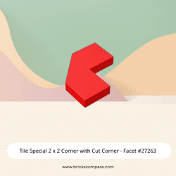 Tile Special 2 x 2 Corner with Cut Corner - Facet #27263 - 21-Red