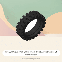 Tire 23mm D. x 7mm Offset Tread - Band Around Center Of Tread #61254 - 26-Black