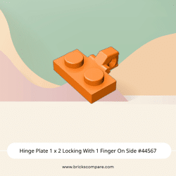 Hinge Plate 1 x 2 Locking With 1 Finger On Side #44567 - 106-Orange