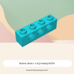 Technic Brick 1 x 4 [3 Holes] #3701 - 322-Medium Azure