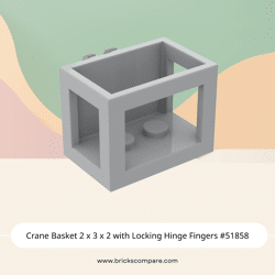 Crane Basket 2 x 3 x 2 with Locking Hinge Fingers #51858 - 194-Light Bluish Gray